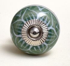 Olive Green Flower Dresser Knob
