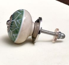 Olive Green Flower Dresser Knob