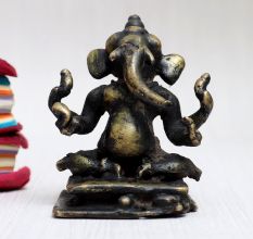 Handmade Brass Lord Ganesha Murti for Worship