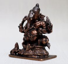 Premium-Quality Copper Statue of Lord Ganesha for Worship