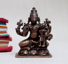 Handcrafted Lord Hayagriva & Goddess Lakshmi Copper Statue