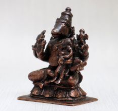 Handcrafted Lord Hayagriva & Goddess Lakshmi Copper Statue