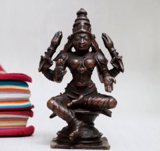 High-Quality Copper Murti of Goddess Lakshmi for Prayer Room