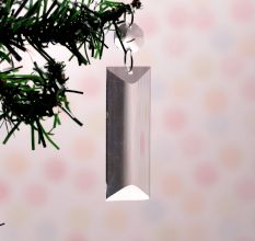 Glass Quartz Crystal Clear Christmas Ornament in Set of 20