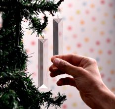 Crystal Quartz Clear Adorable Glass Christmas Ornaments in Set of 20