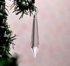 Handmade Glass Crystal Prism Chaindelier Ornaments in Set of 20