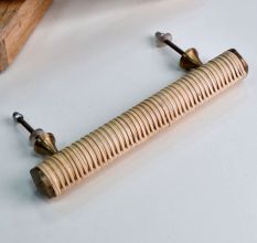 High-Quality Wooden Rattan Handle in Antique Finish (8.5 Inch)