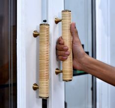 High-Quality Wooden Rattan Handle in Antique Finish (8.5 Inch)