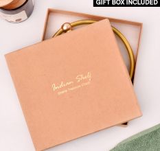 Golden Floral Brass Towel Ring Holder