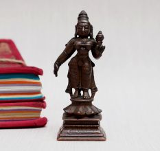 Handmade Goddess Parvati Copper Statue for Worship