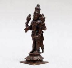 Handmade Lord Vishnu Copper Statue for Worship