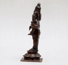 Handmade Lord Vishnu Copper Statue for Worship