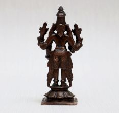 Handmade Lord Vishnu Copper Statue for Worship