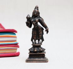 Hindu Goddess Parvati Copper Statue for Prayer Room