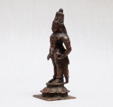 Hindu God Lord Vishnu Copper Statue for Worship
