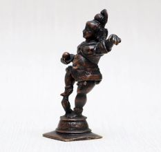 Handcrafted Copper Statue of Lord Krishna for Worship