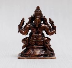 Premium Copper Statue of Lord Ganesha in Antique Finish