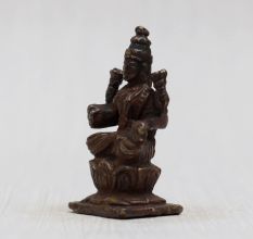 Traditional Copper Idol of Goddess Laxmi for Worship