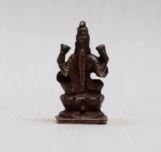 Traditional Copper Idol of Goddess Laxmi for Worship