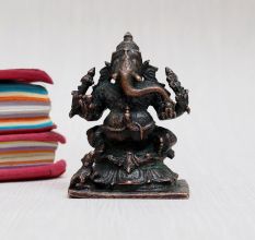 Hindu God Lord Ganesha Copper Statue for Prayer Room