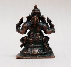 Hindu God Lord Ganesha Copper Statue for Prayer Room