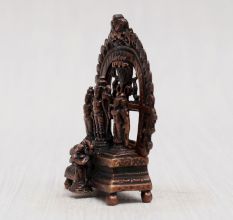 Handmade Lord Ram Darbar Copper Statue in Antique Finish