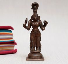 Handcrafted Copper Statue of Goddess Mariamman for Decor