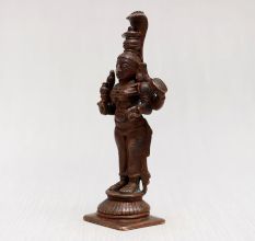 Handcrafted Copper Statue of Goddess Mariamman for Decor