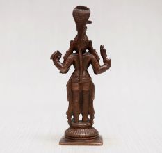 Handcrafted Copper Statue of Goddess Mariamman for Decor