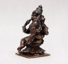 Copper Statue of Lord Narasimha with Goddess Lakshmi