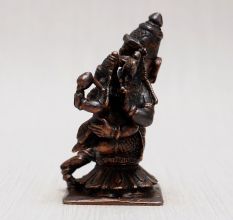 Copper Statue of Lord Narasimha with Goddess Lakshmi
