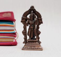 Vintage Copper Lord Ram Statue for Prayer Room