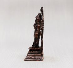 Vintage Copper Lord Balram Statue with Prabhavali for Decor