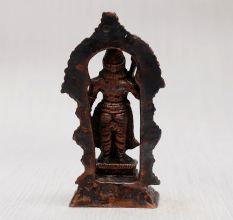 Vintage Copper Lord Balram Statue with Prabhavali for Decor