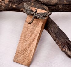 Dragon Fly Design Iron Wooden Door Stopper
