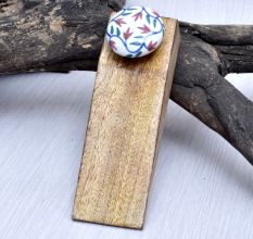 Multicolor Ceramic Wooden Door Stopper