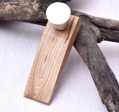 White Resin Wooden Door Stopper for Home & office
