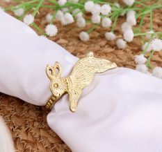Premium Brass Rabbit Napkin Ring in Set of 4