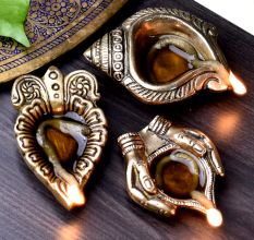 Brass Oil Lamp For Inaugration Traditional Festival Diwali Diya Pack of 3