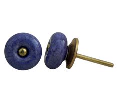 Purple Crackle Ceramic Drawer Knob
