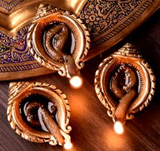 Conch Oil Lamp Diwali Diya Or Puja Lamps Pack of 3