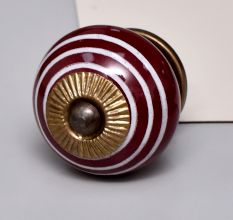 Cherry White Striped Knob