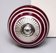 Cherry White Striped Knob