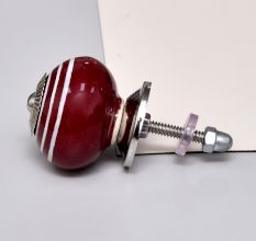 Cherry White Striped Knob