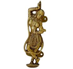 1 Pair Golden Brass Dancing Lady Door Handle