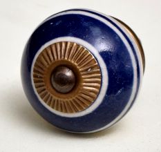 Navy Blue Striped Knob