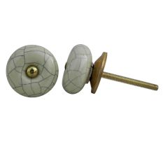 Cream Crackle Handmade Ceramic Drawer Knob Online