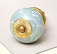 Sage Green Floral Knob