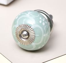 Sage Green Floral Knob