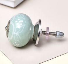 Sage Green Floral Knob